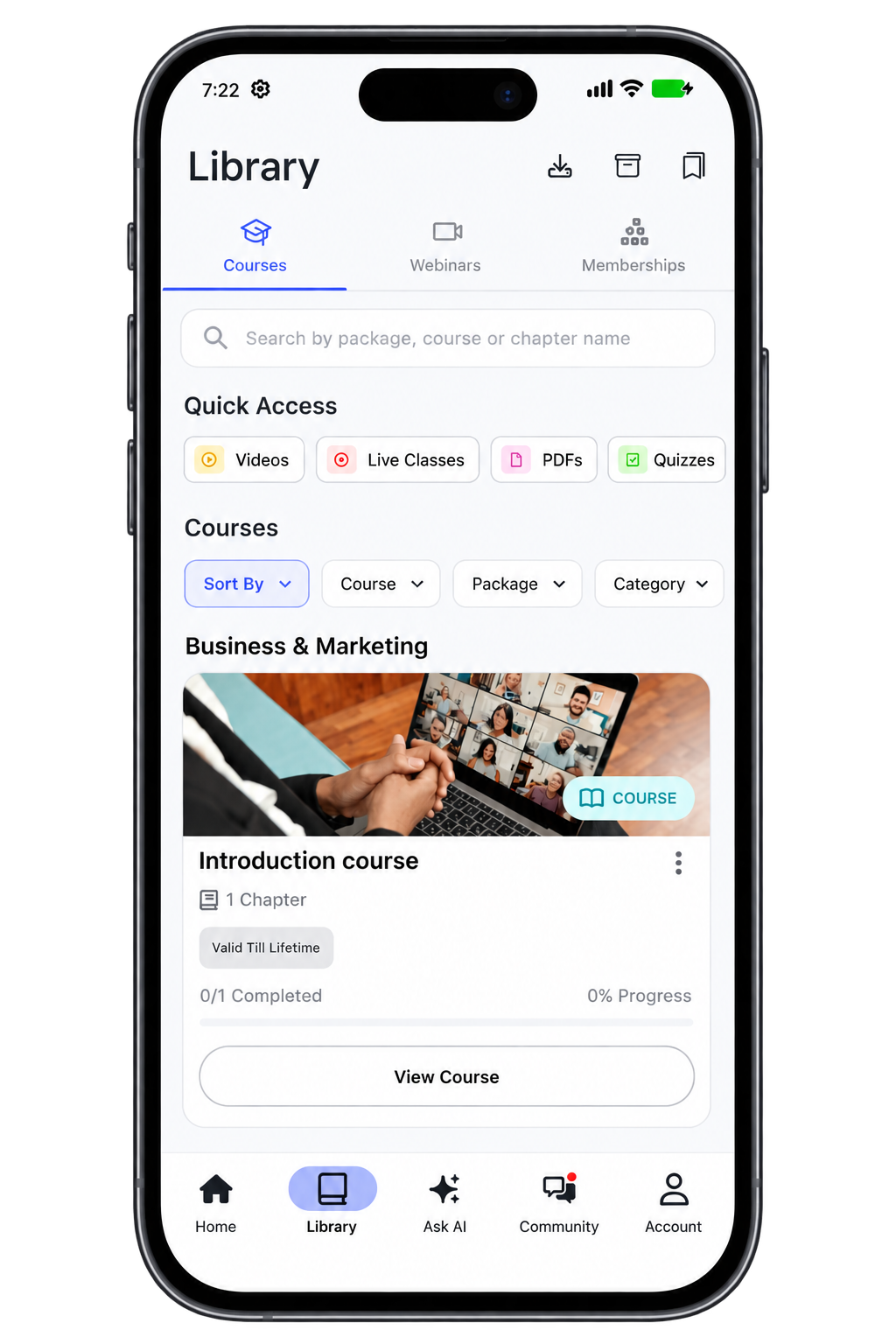 London School of AI Mobile Application Interface