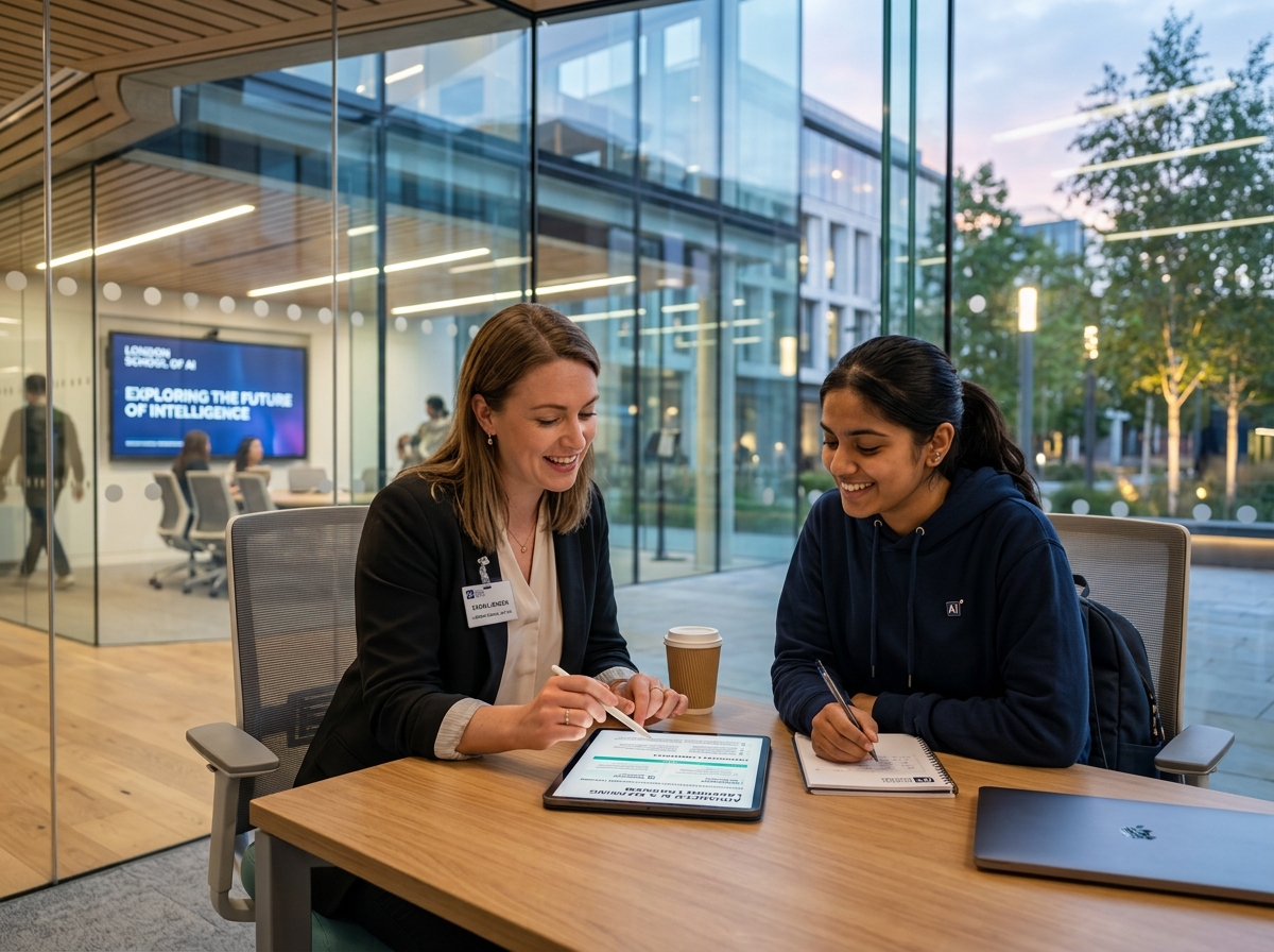London School of AI Academic Advisor assisting student